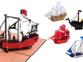 Cupón descuento oferta Tarjeta de felicitación barco-3D: 2 / Negro dragon