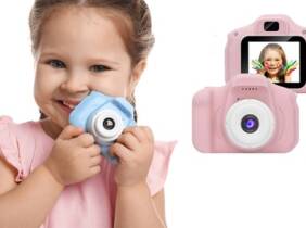 Cupón descuento oferta Cámara digital para niños con opción a tarjeta Micro SD de 32 GB: Cámara digital azul y rosa con 2 tarjetas Micro SD / 2