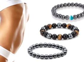 Cupón descuento oferta Pulsera unisex de hematita magnética: 2 / Gris + Bicolor con piedra azul