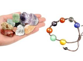 Cupón descuento oferta Conjunto de pulsera y 9 piedras naturales en bruto