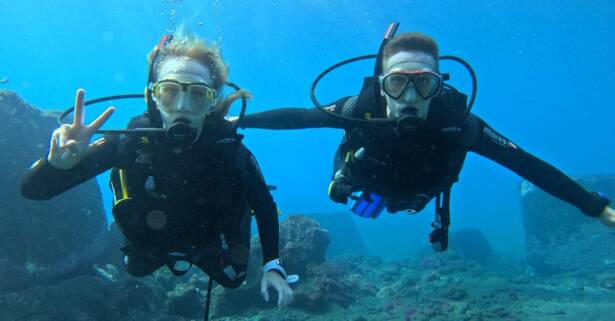 Bautismo de buceo en Squatina Dive center